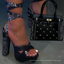 Hot Selling 2021 New Fashion Trending Ladies Matching Set of Sexy Shoe High Heels And Handbag For Nigeria Party